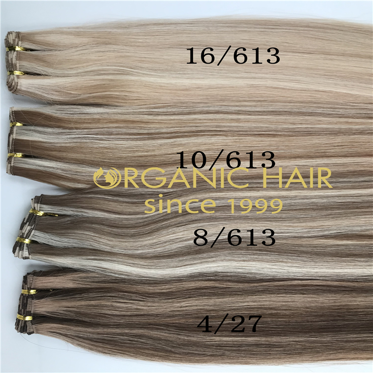 Wholesale high quality ashy piano color handtied weft extension H319